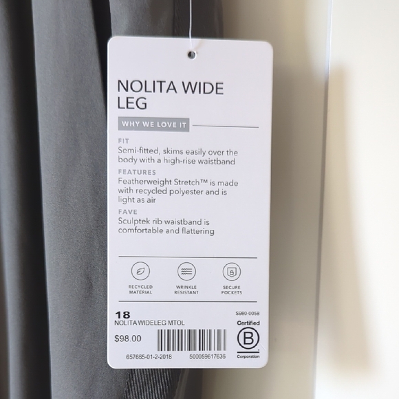 [NWT] Athleta Nolita Green Wide Leg Pants - Picture 2 of 10